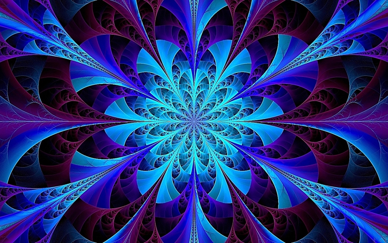 Blue Kaleidoscope Fractal Wallpaper Stock
