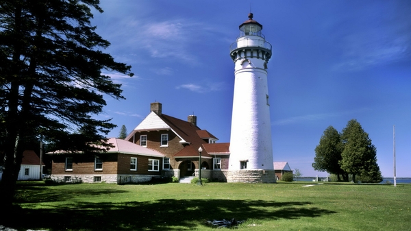 World Lighthouses Lake Michigan Wallpaper