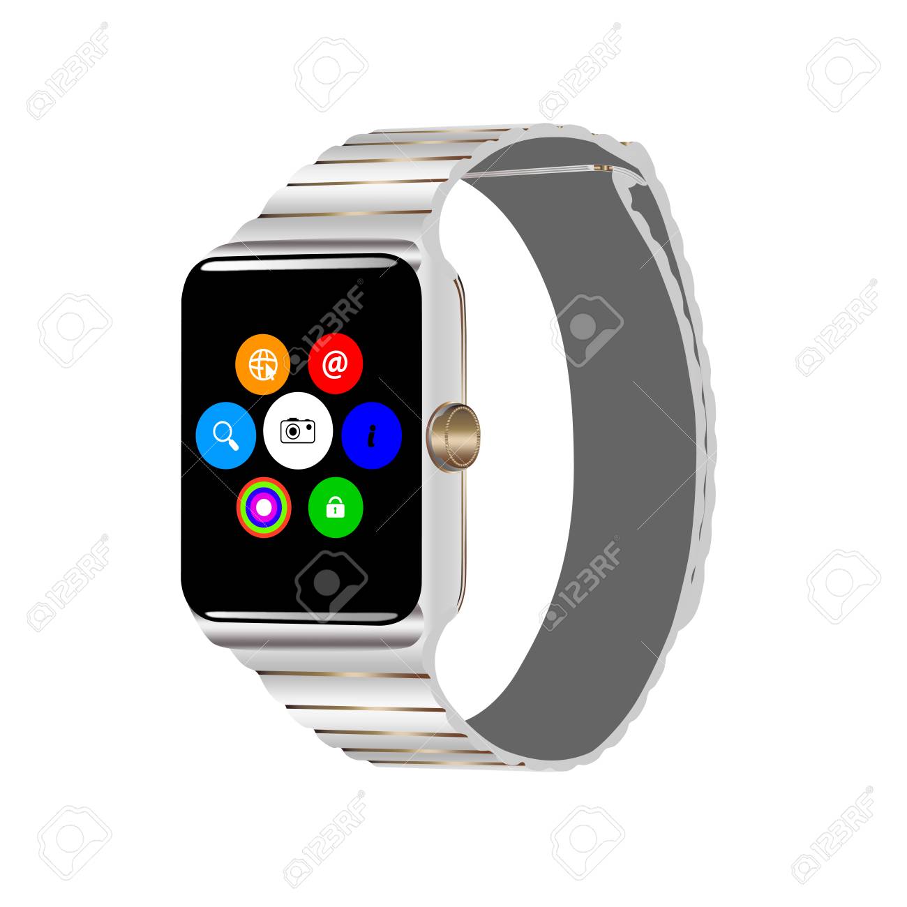 Touch Smart Watch In Vector On White Background