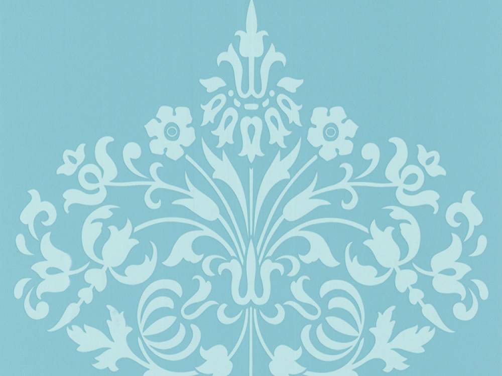 Delivery On Amy Butler Fountain Ocean Blue Damask Wallpaper