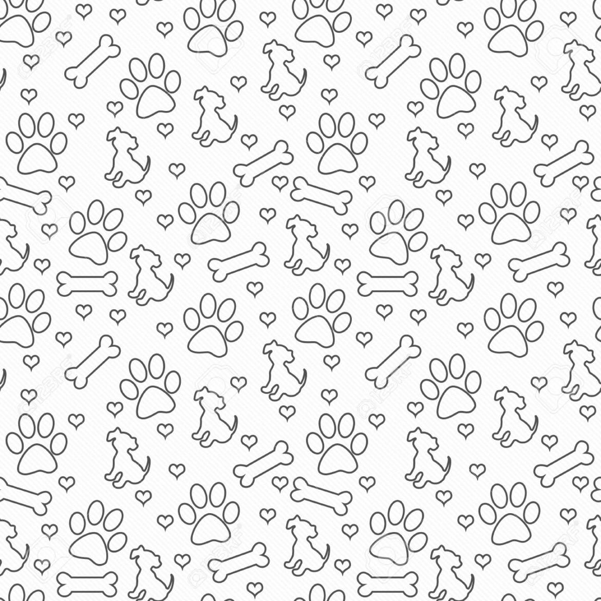 Black And White Doggy Tile Pattern Repeat Background Detroit Dog