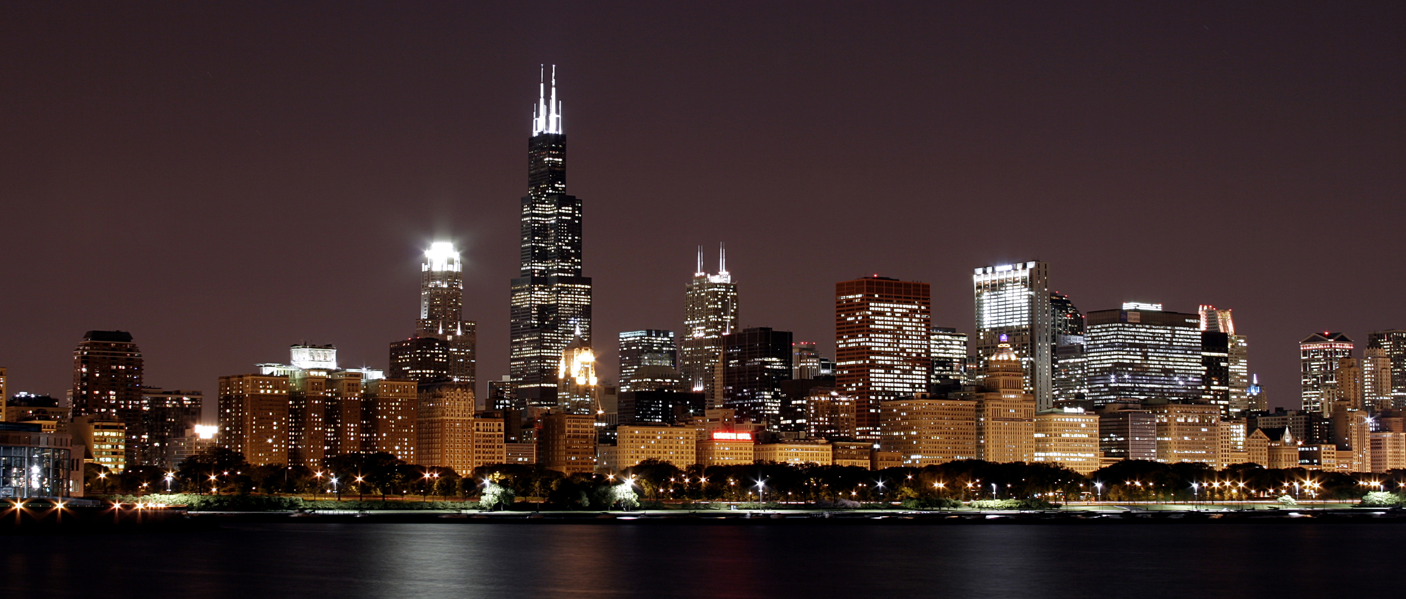Chicago Skyline At Night Photo Tinseltown Photos