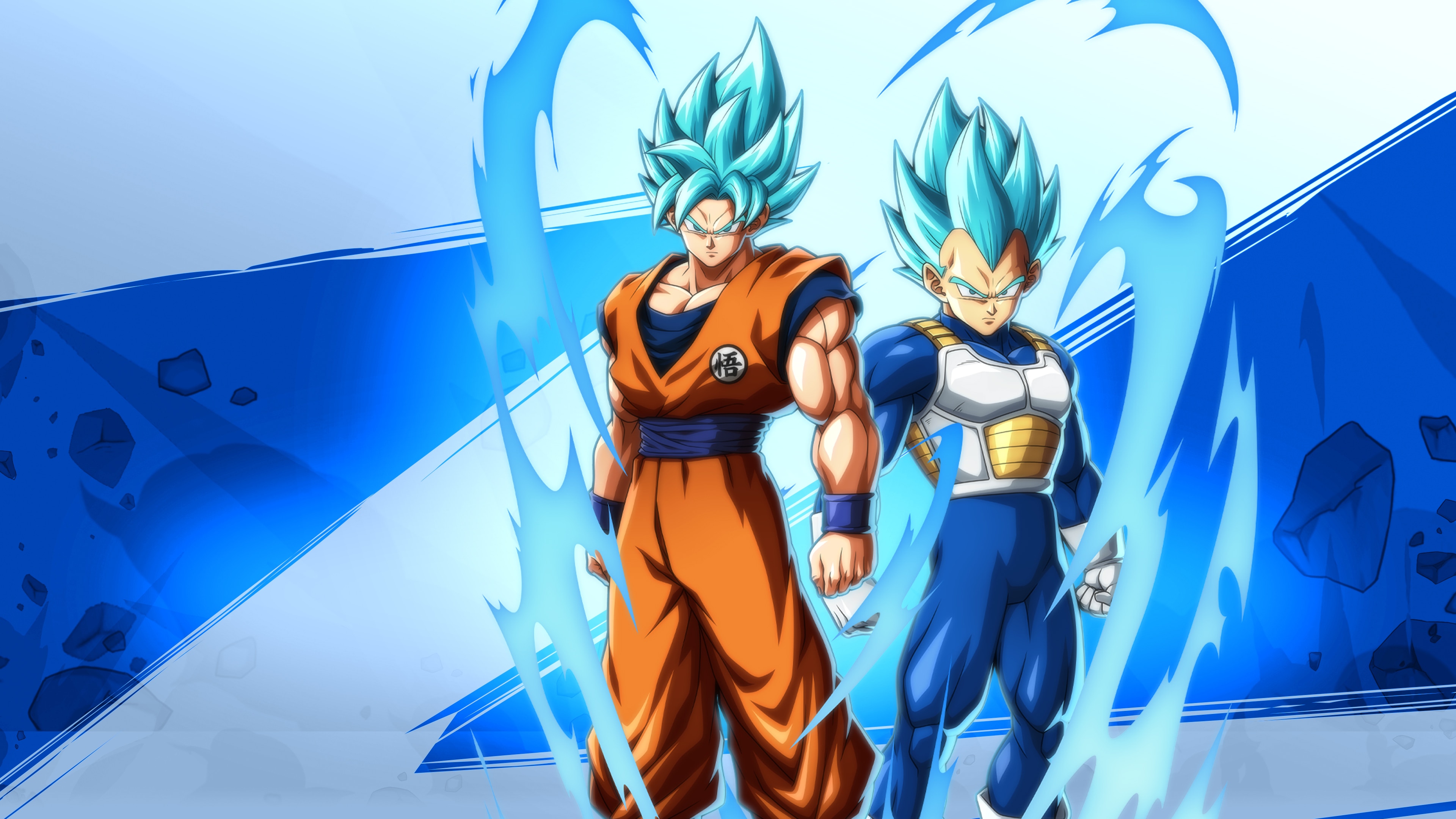 Goku and Vegeta Super Saiyan Blue Dragon Ball Z Wallpaper
