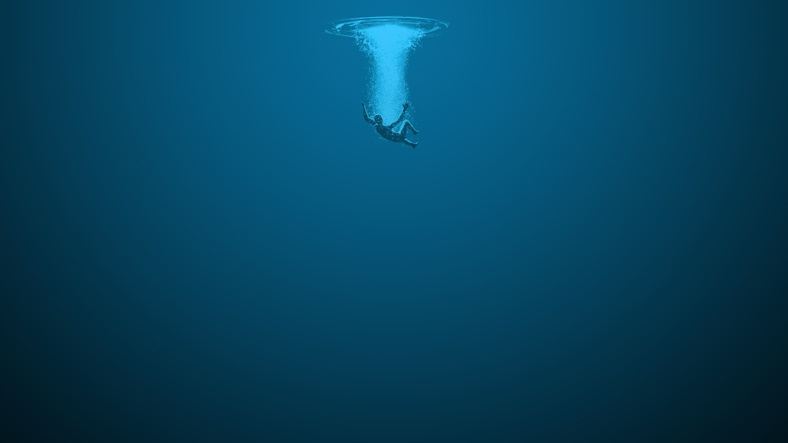 Abyss Artwork Drowning Lonely Minimalistic Wallpaper