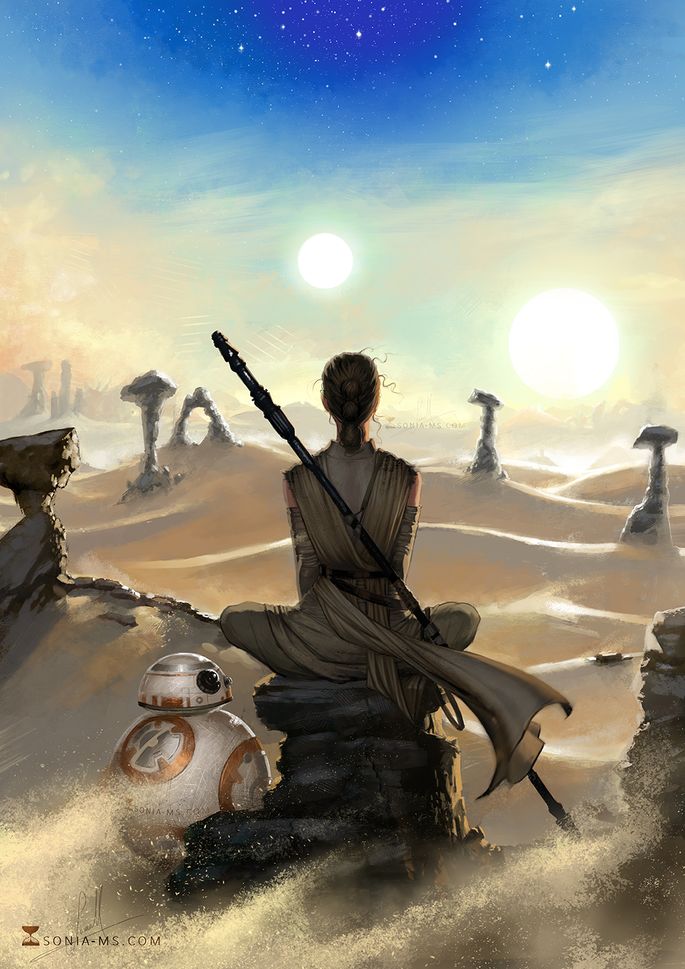 Free Download Star Wars Rey And Bb 8 By Soniamatas 1000x1414 For