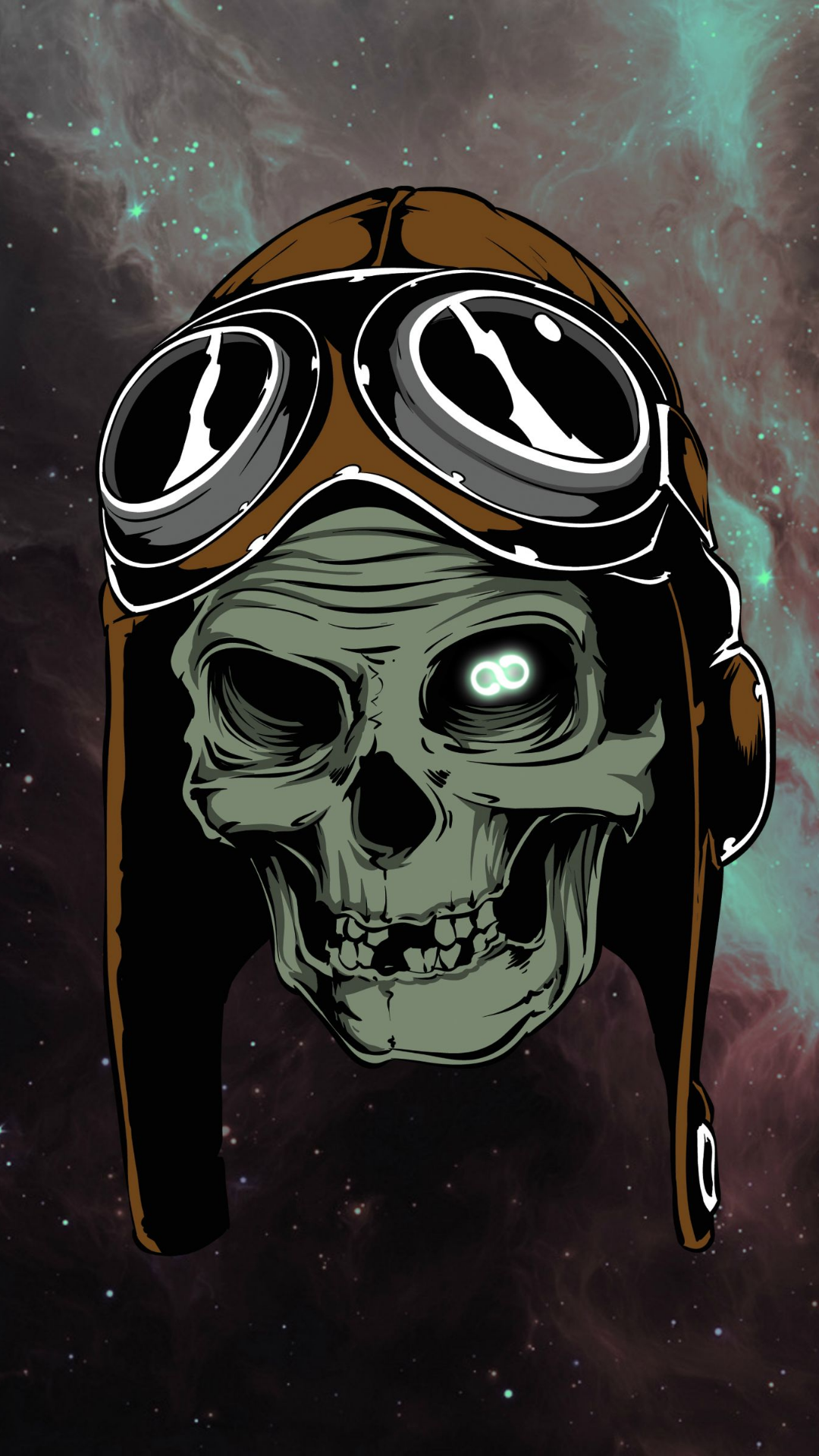 Space Skull iPhone Plus Wallpaper