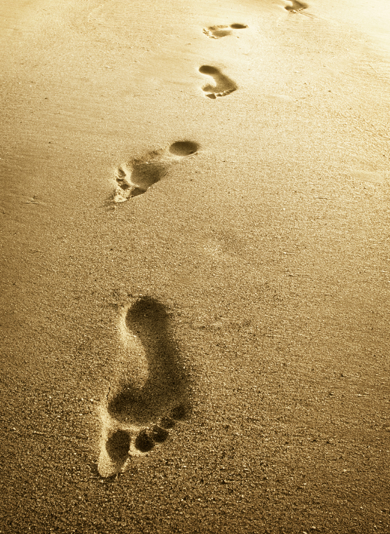 Yellow Color Wallpaper Footprints In The Sand Poem