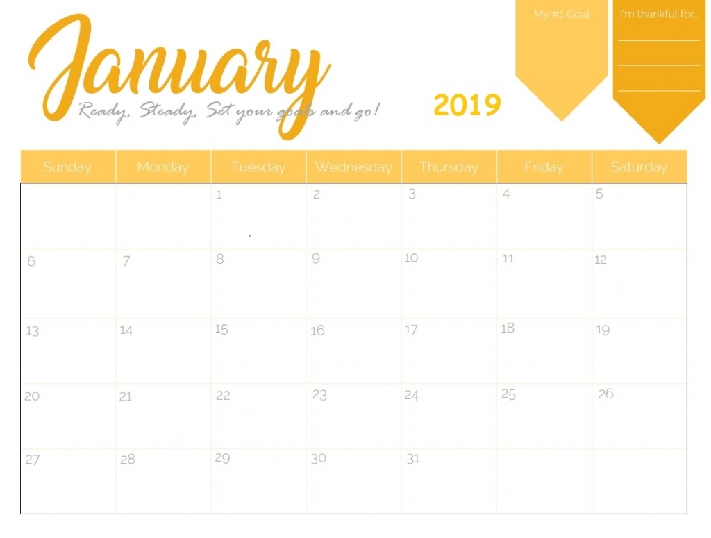 January 2019 Calendar For Desktop 2018 Calendar Printable