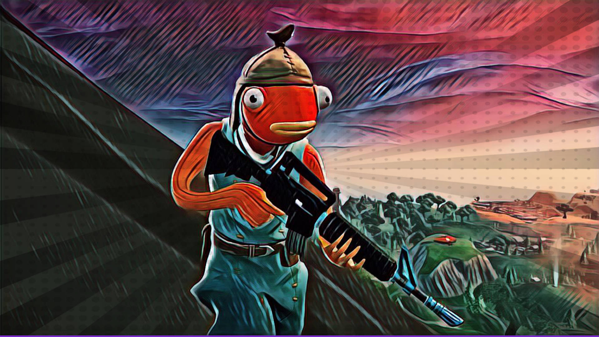 Fishstick Fortnite Digital Oil Painting Zuqv8gvcf88g9k2m Wallpaper