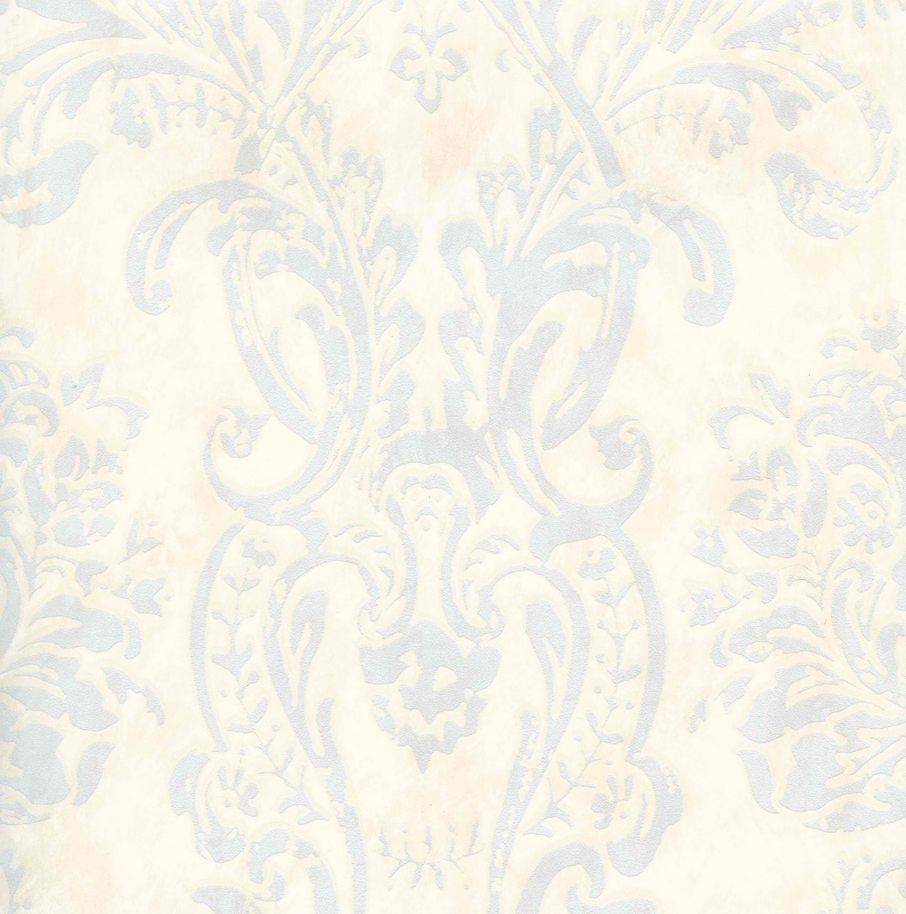 Light Blue Cream Cg97126 Henrietta Damask Wallpaper Kitchen