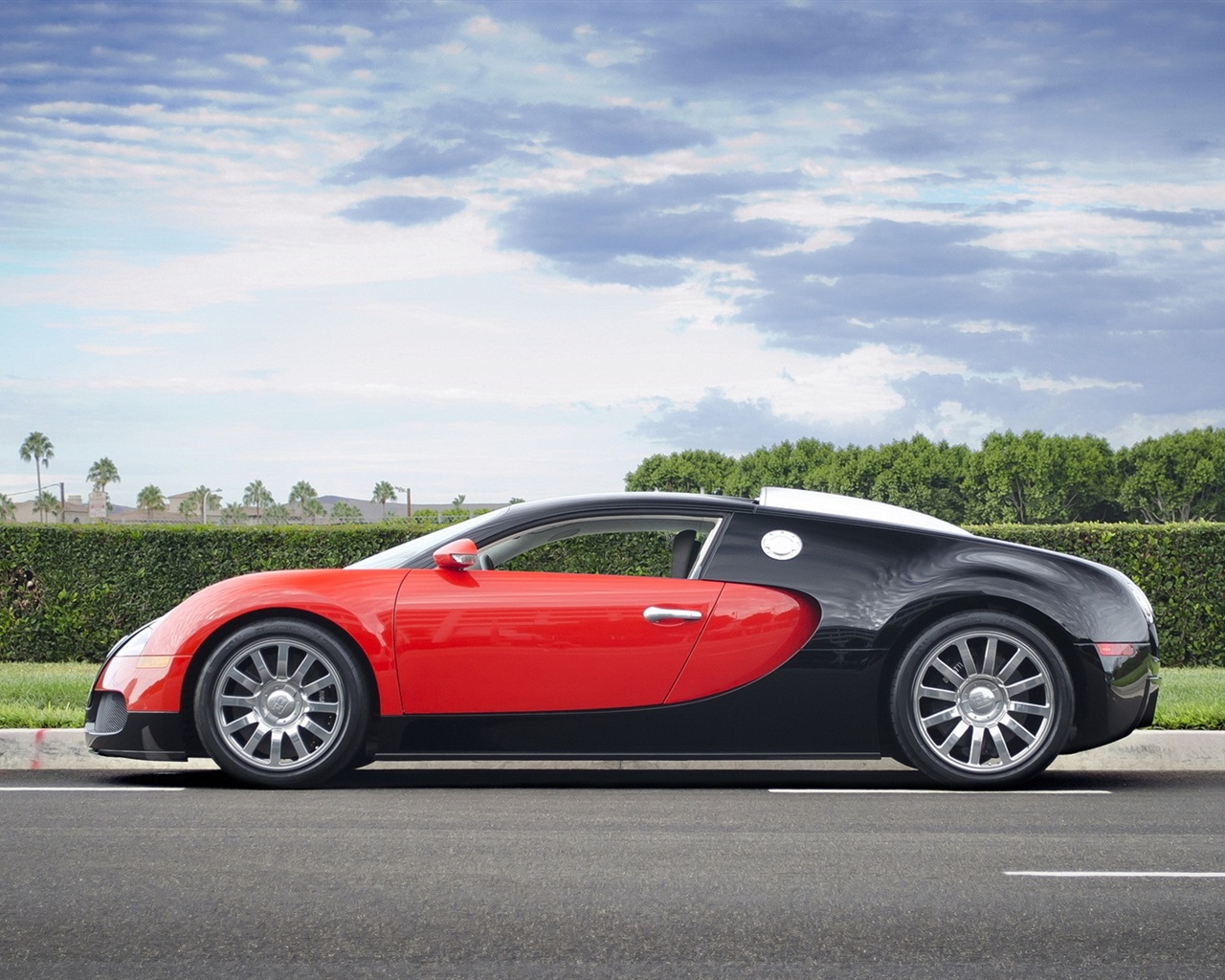 Bugatti Veyron Supersportwagen Rot Schwarz Hintergrundbilder