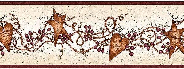 country hearts and stars kitchen decor Hearts and Stars Wallpaper
