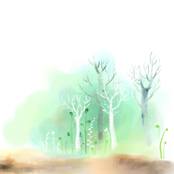 Hand Drawn Watercolor Tree Psd Background Background File