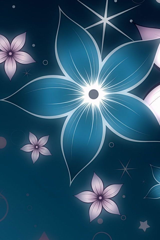 Glowing Flowers iPhone Wallpaper
