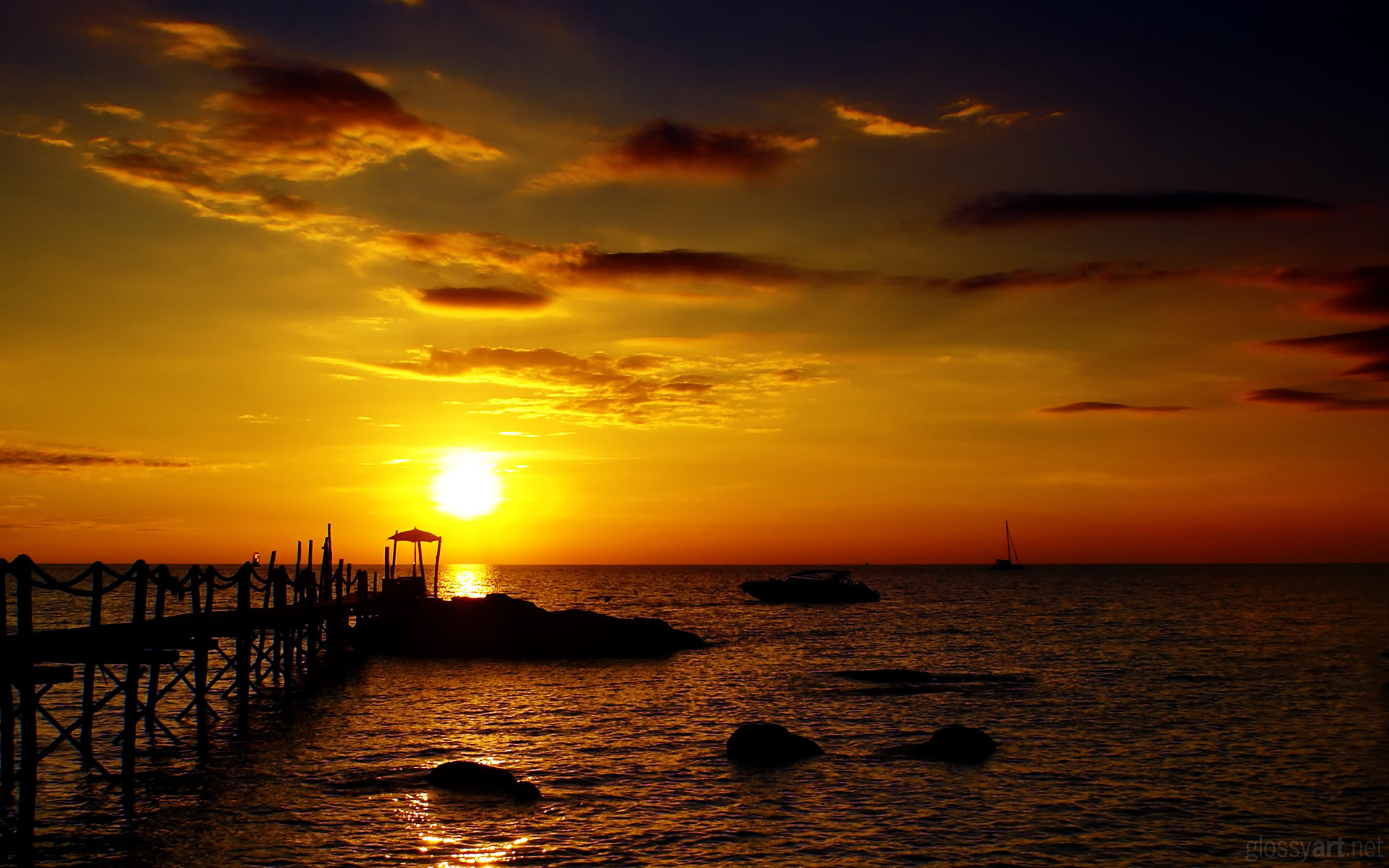 Golden Sunset HD Wallpaper Theme Bin Customization