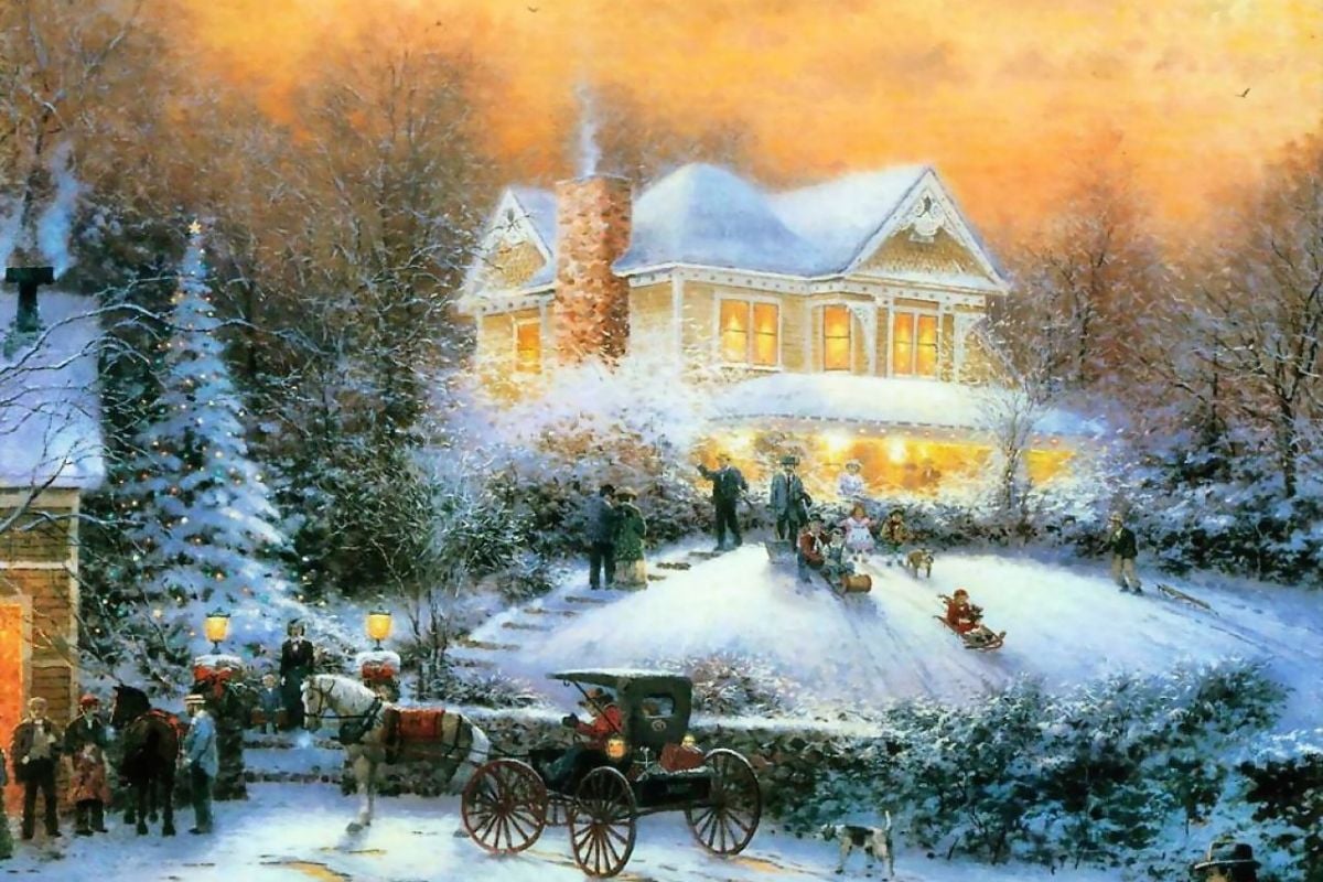 Thomas Kinkade Desktop Wallpaper Christmas - WallpaperSafari