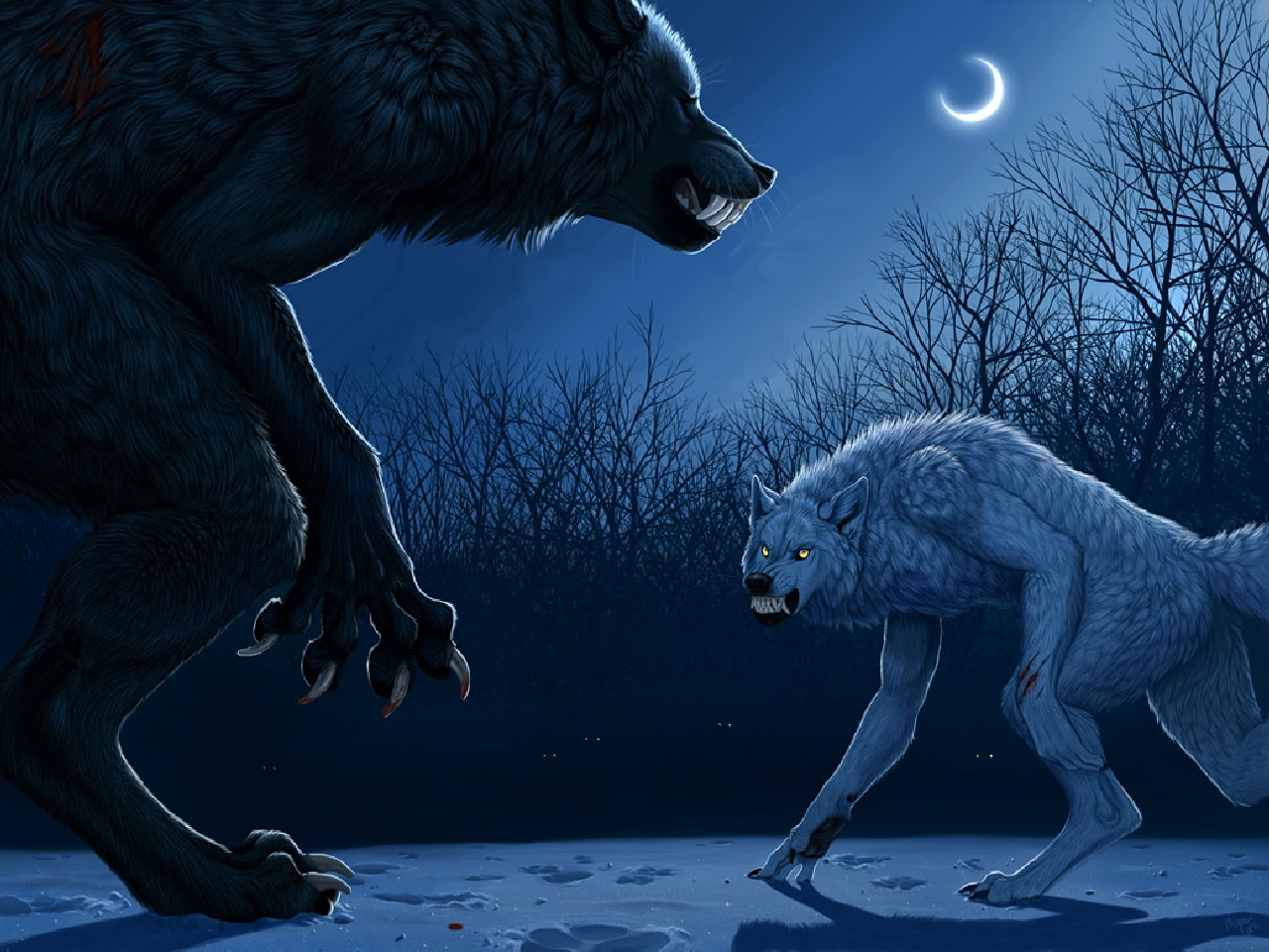 Werewolf Puter Wallpaper Desktop Background