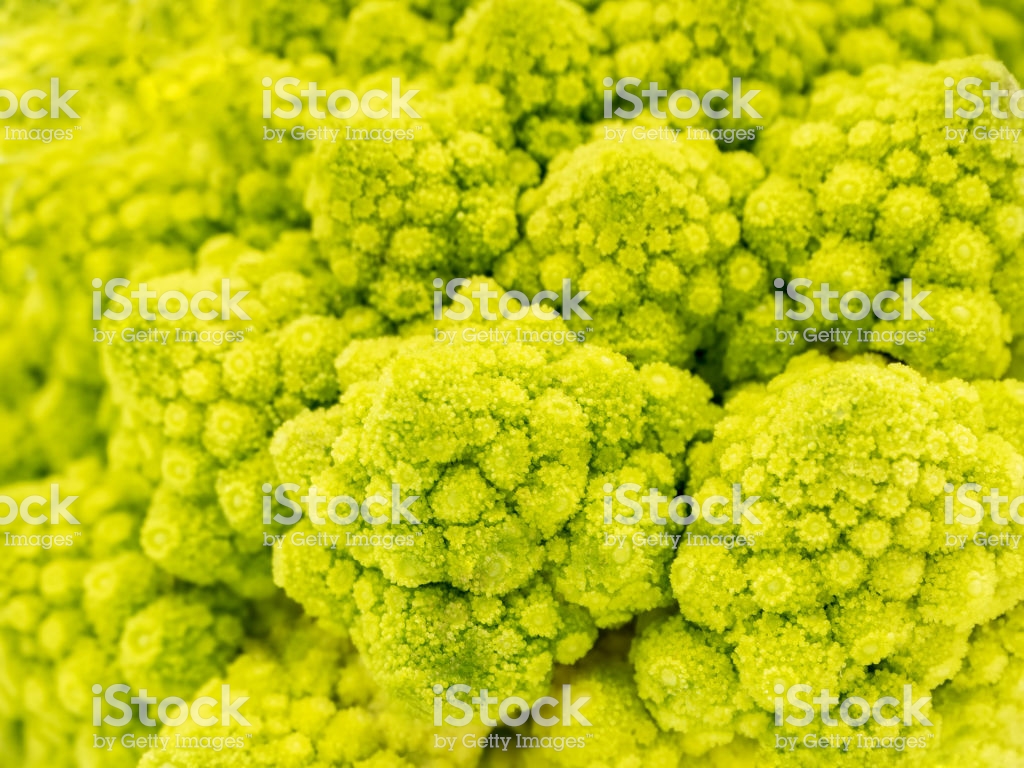 Romanesco Broccoli Or Roman Cauliflower Background Stock Photo