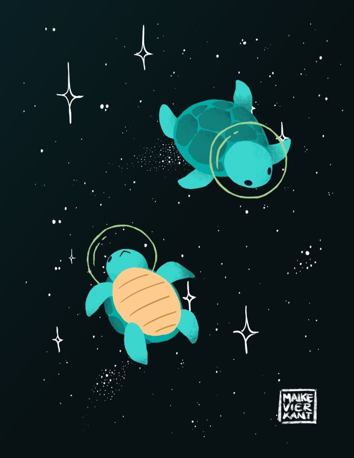 Space Turtles Art Print 700x905