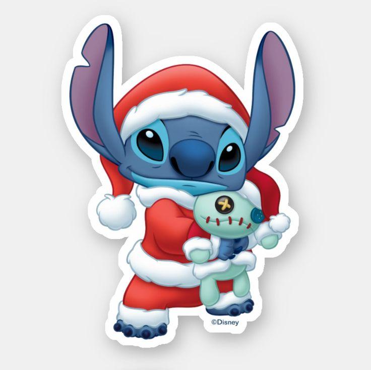 Lilo Stitch Santa Claus Sticker And