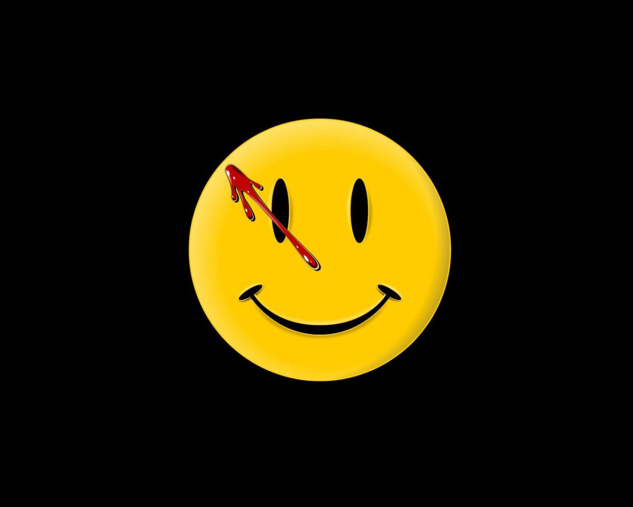 Watchmen black background smiley face wallpaper HQ WALLPAPER 1280x1024