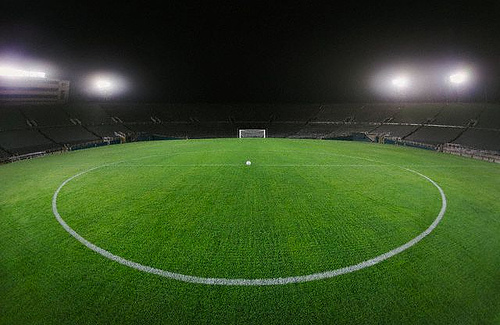 Soccer Field Stadium Background At Night