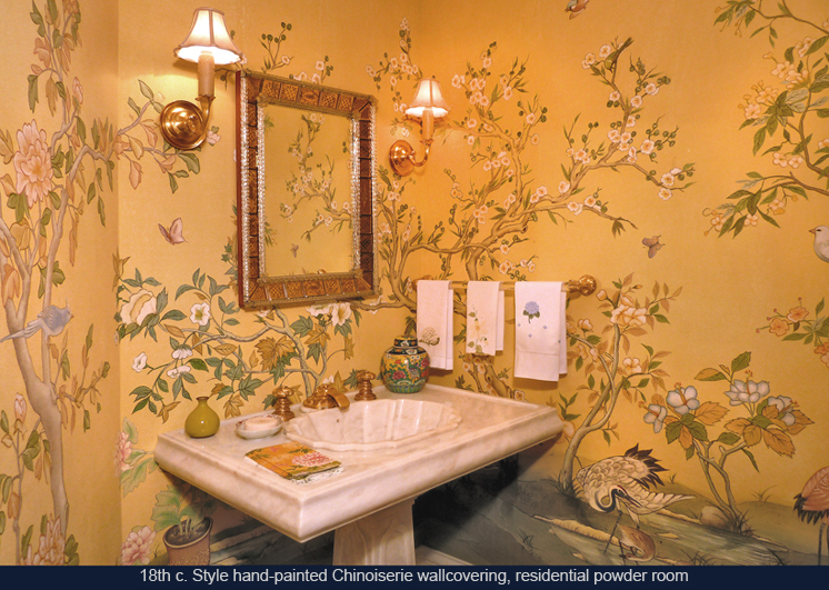 Hand Painted Chinoiserie Wallpaper Private Residence Hillsborough