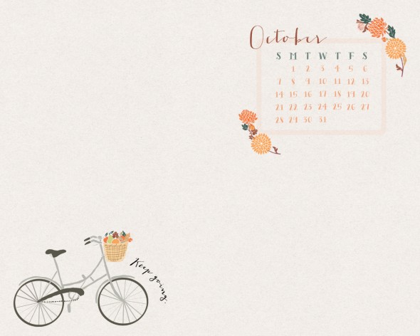 Indie Desktop Wallpaper October Calendar From