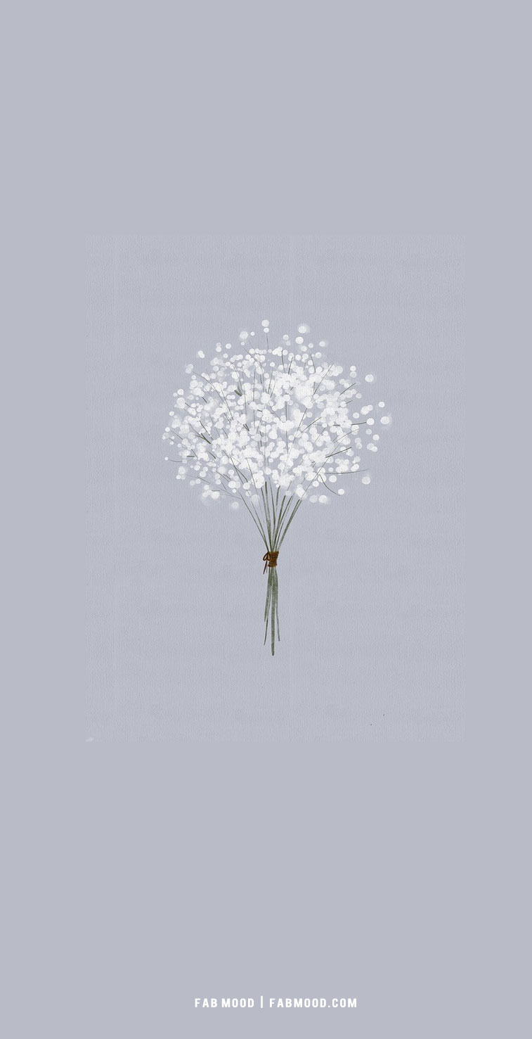 Pretty White Baby S Breath Bouquet Wallpaper For Phone Flower
