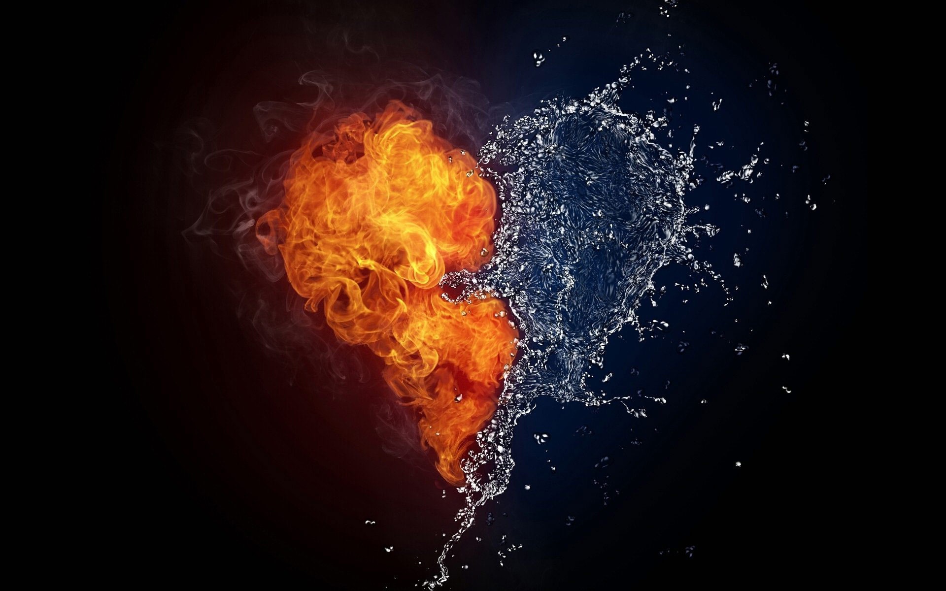 Fire And Water Love HD Wallpaper Amp Valentine