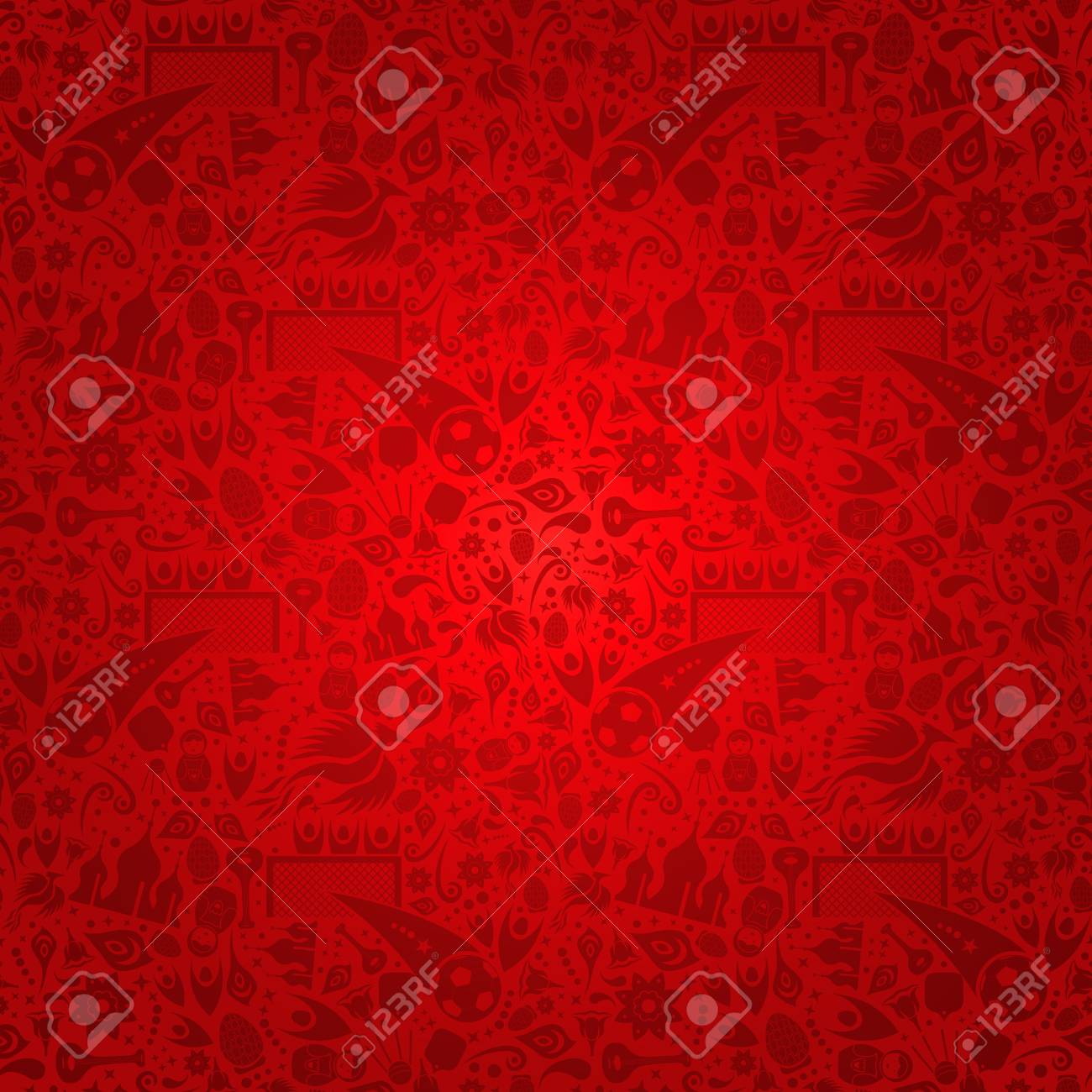 Russia Symbol Decoration Background In Red Color Traditional
