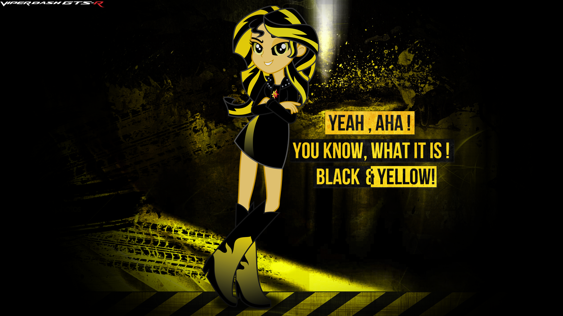 Black And Yellow Sunset Shimmer Wallpaper By Viperdash Gfx On