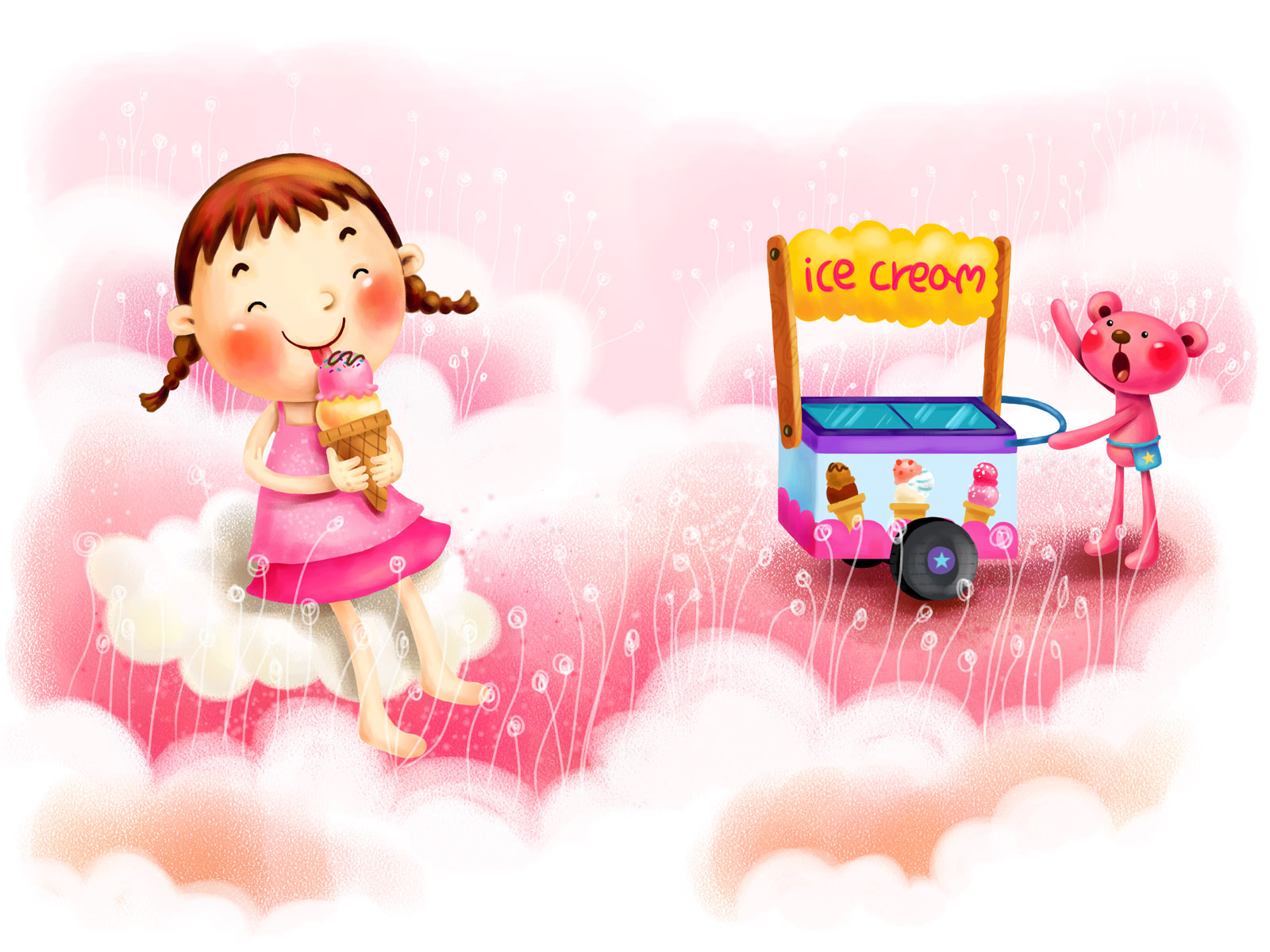 Cute Cartoon South Korea Wallpaper