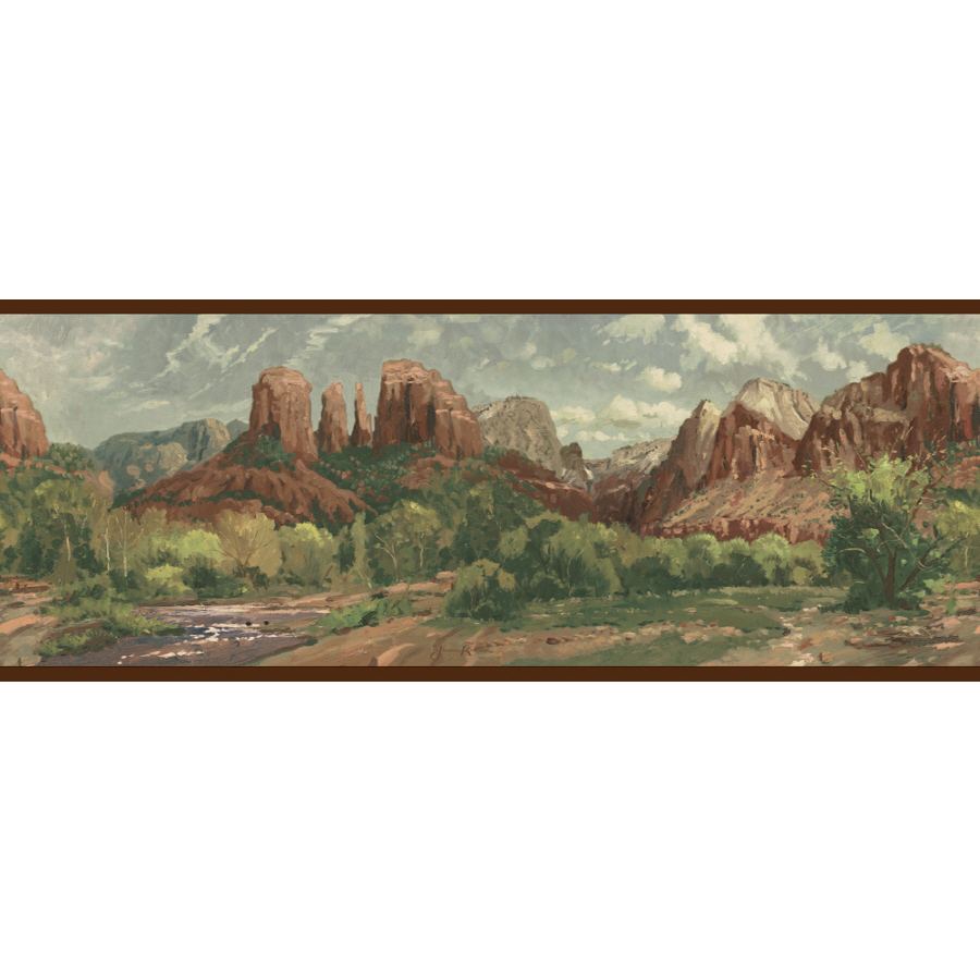 Imperial Scenic Mountain Prepasted Wallpaper Border At Lowes
