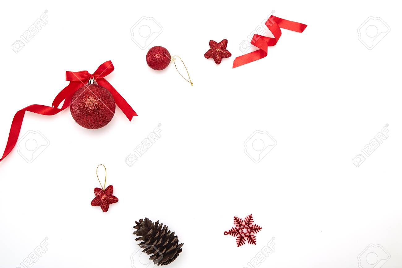 Christmas Decoration With Glass Balls Tinsel