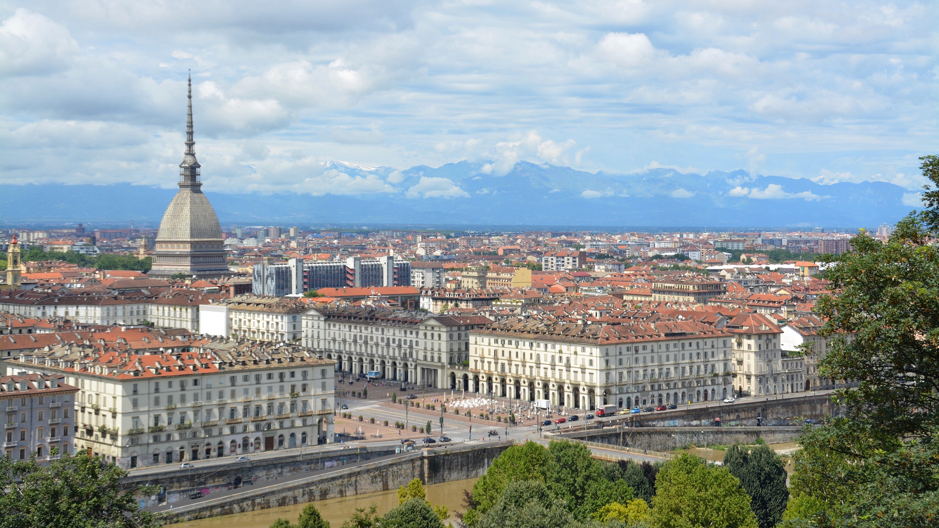 Turin Italy Buildings Top City Wallpaper