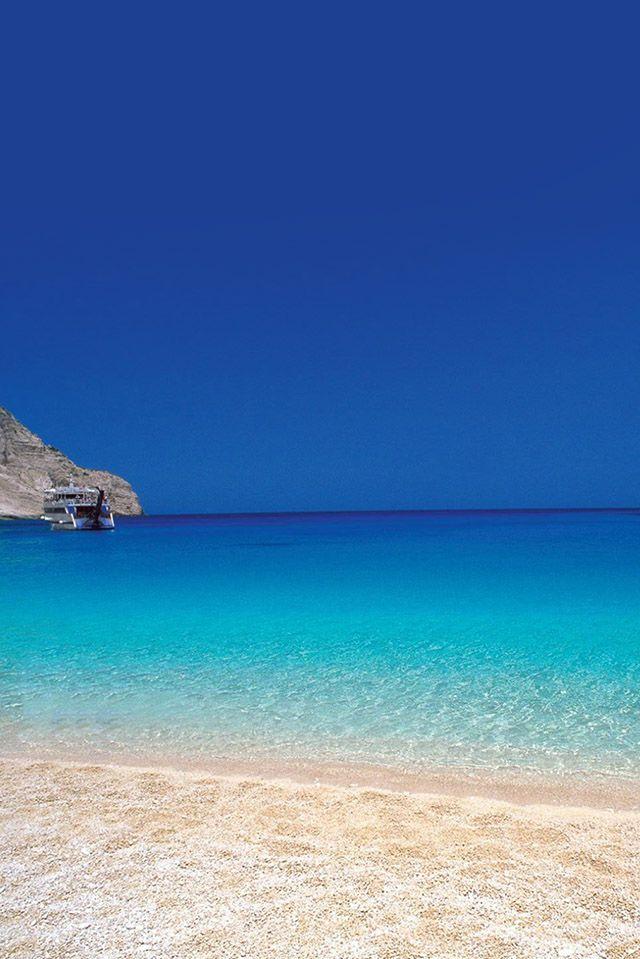 Ios7 Beach In Greece Blue Parallax HD iPhone iPad