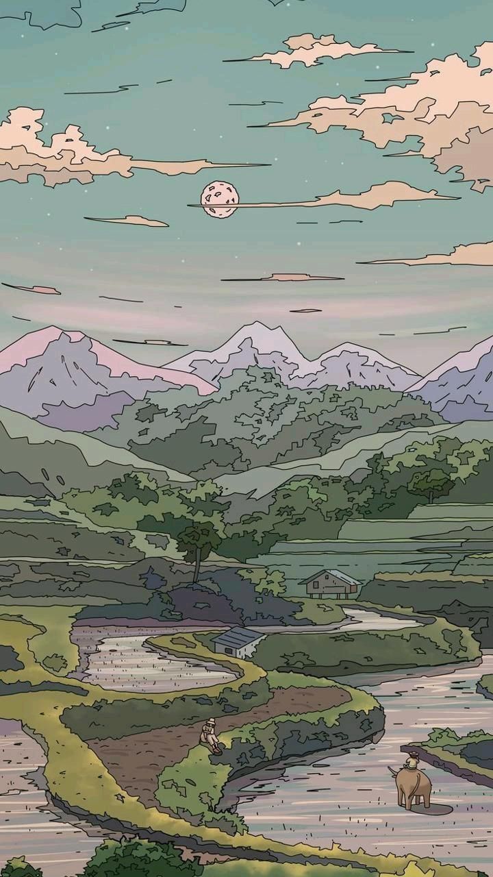 Wallpaper Aesthetic Anime Scenery