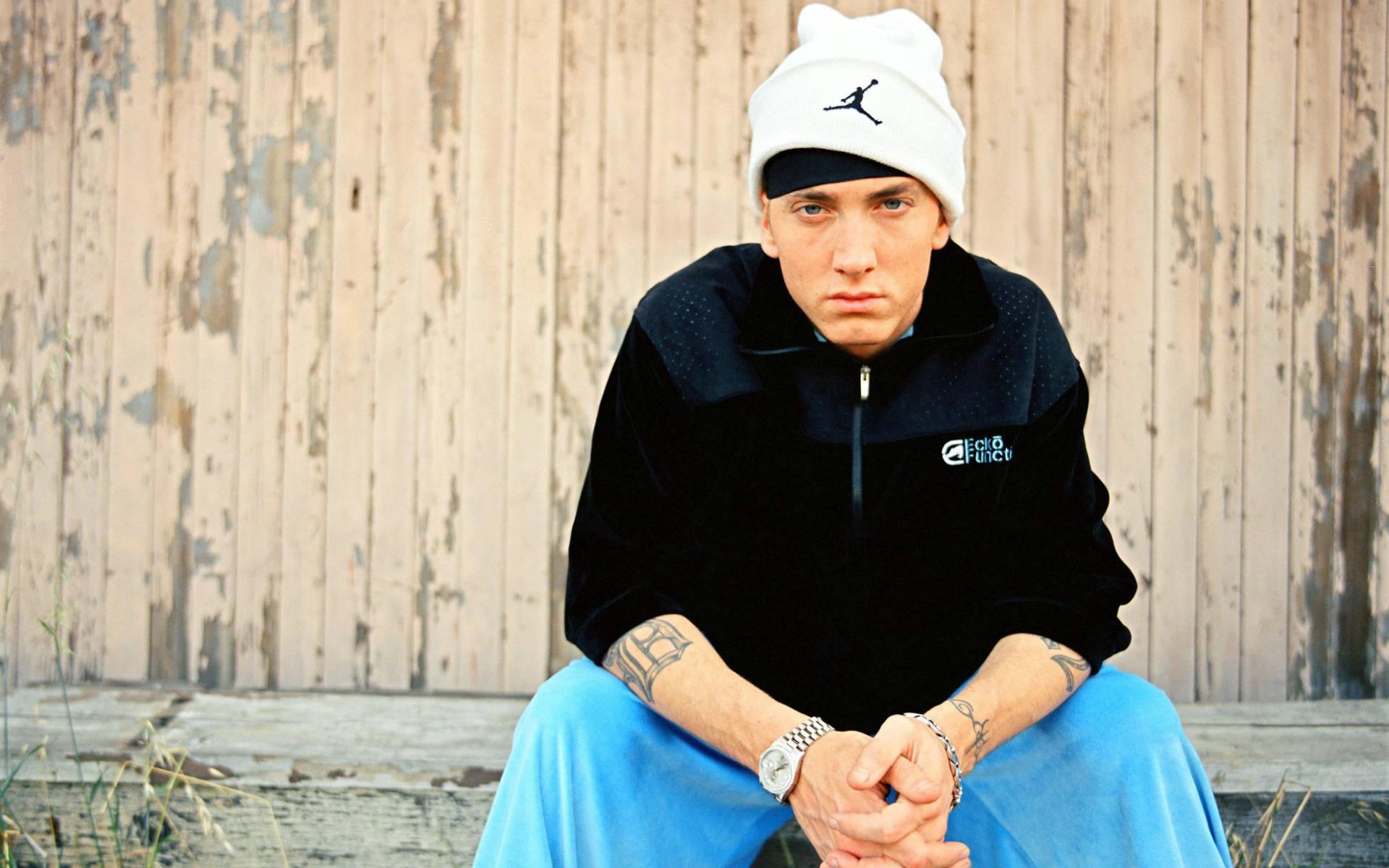 Young Eminem In White Bon Wallpaper