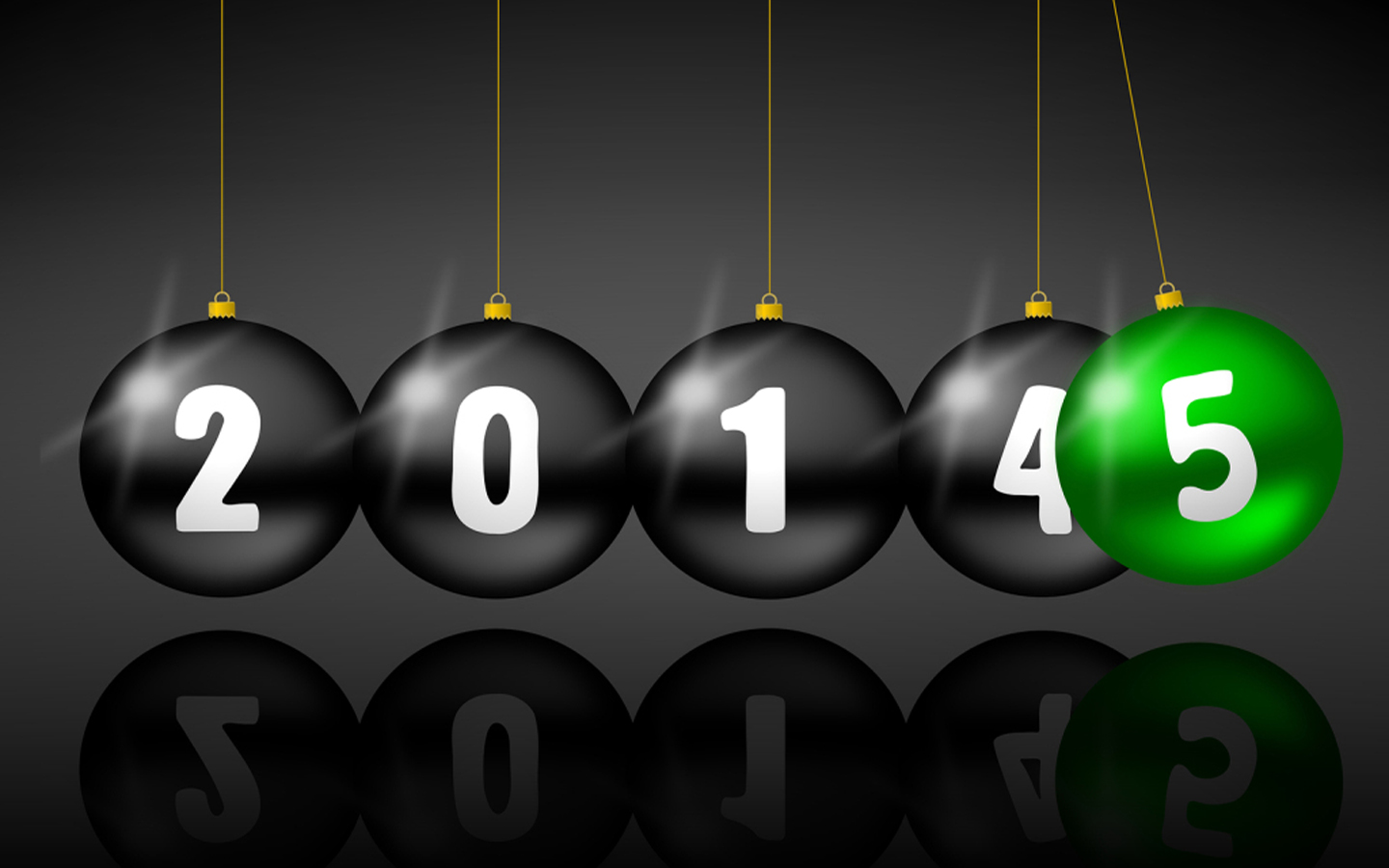 New Years Illustration With Christmas Balls
