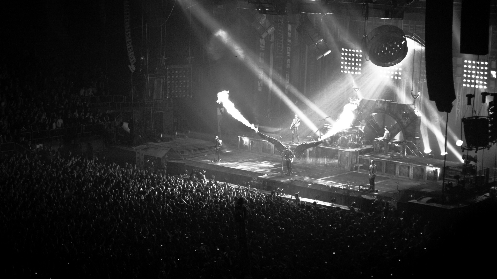 Rammstein Industrial Metal Heavy Concert Concerts Fire Y Wallpaper