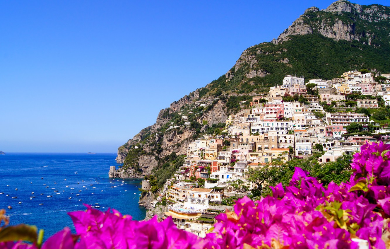 Wallpaper Flowers Nature The City Rocks Coast Home Italy