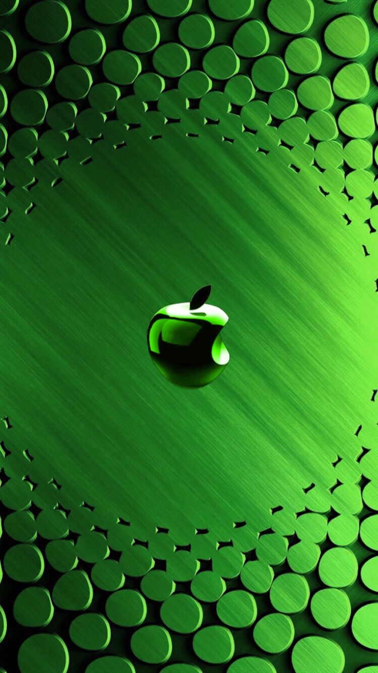 Metallic Green Apple Wallpaper Background