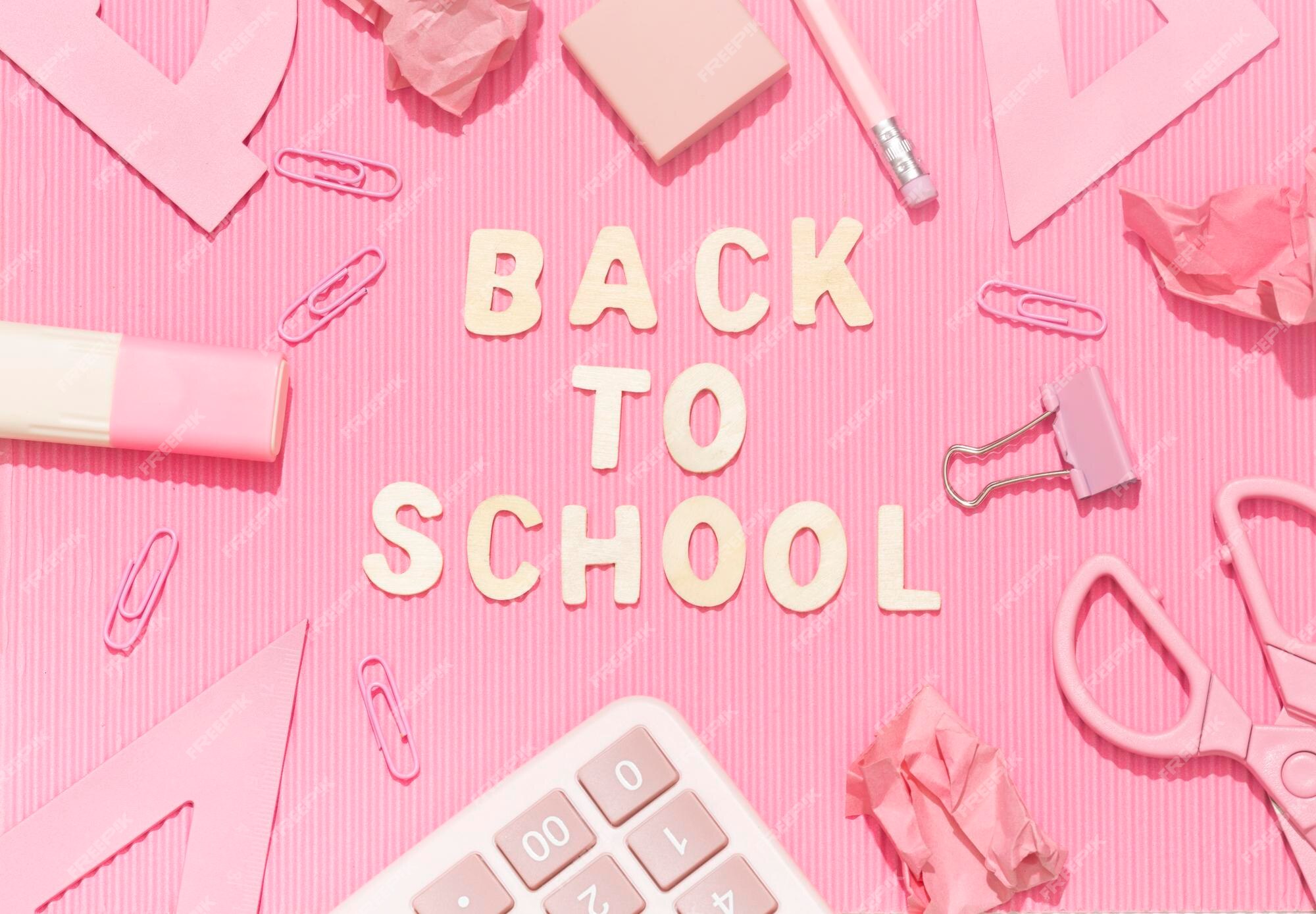 Premium Photo Lettering Back To School On A Pink Background With