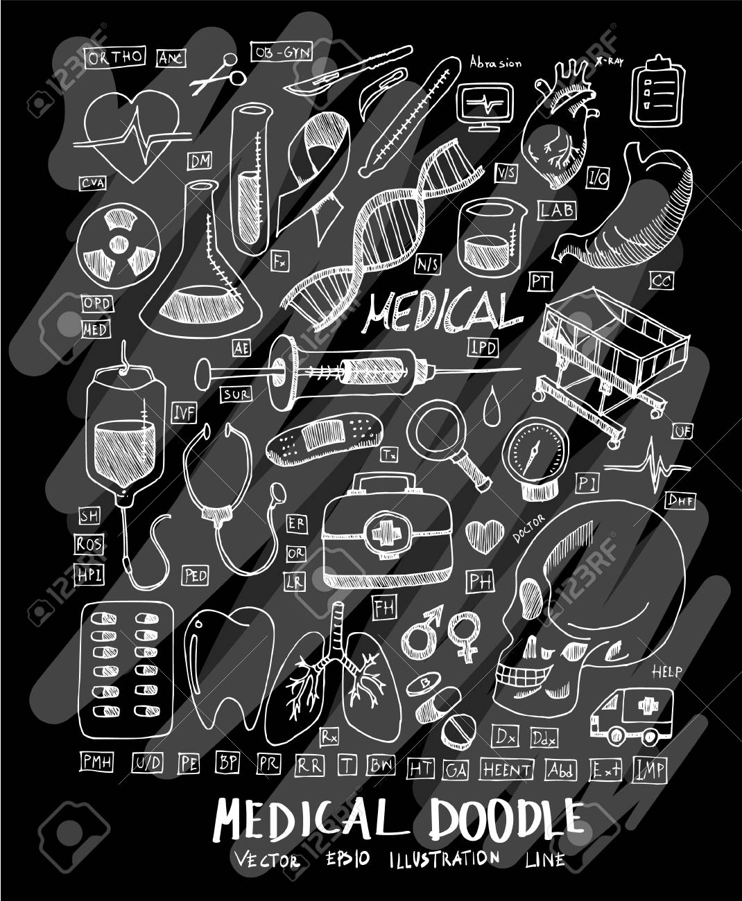 Medical Doodle Illustration Wallpaper Background Line Sketch