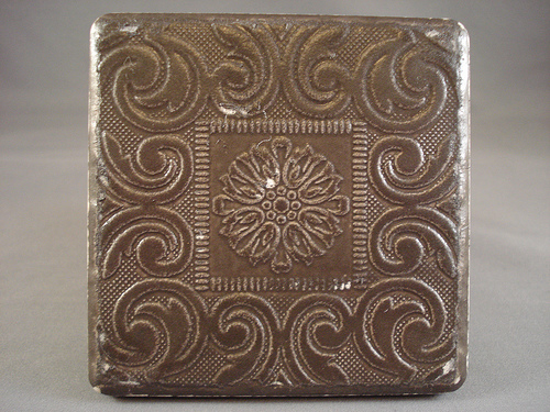Faux Tin Tile Coaster Ceramic Decoud With