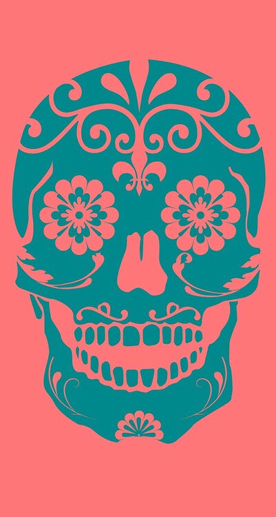 Wallpaper Background iPhone Android Skull Sugar Hipster Pink
