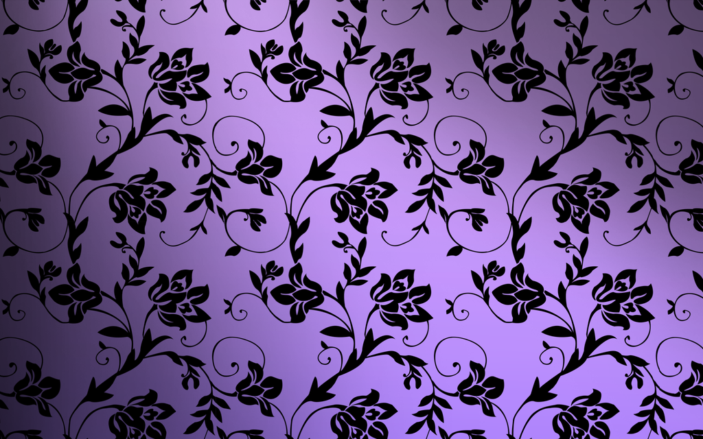 Purple Floral Pattern Wallpaper By