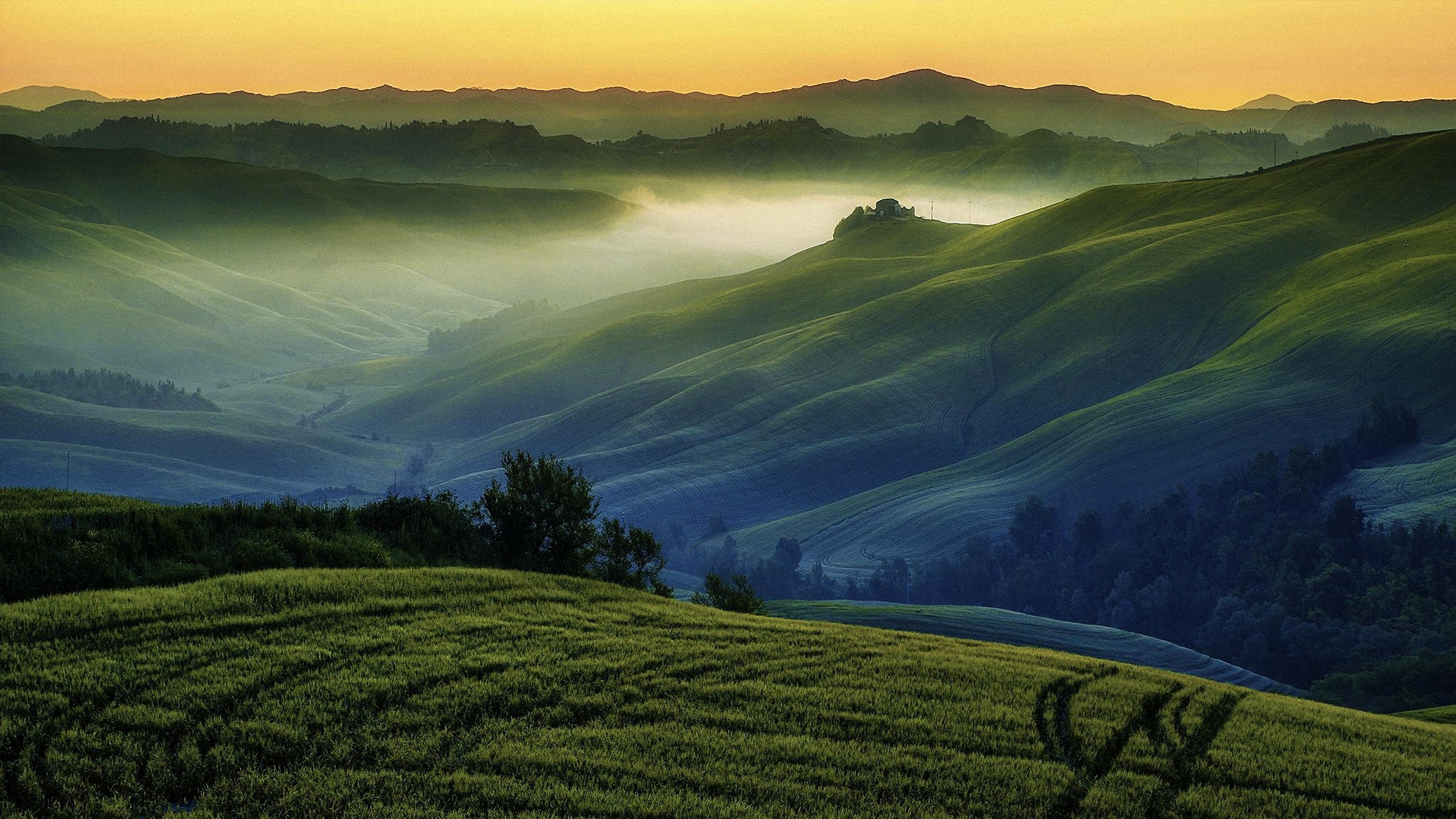 Scenery Hill Nature Landscape HD Wallpaper