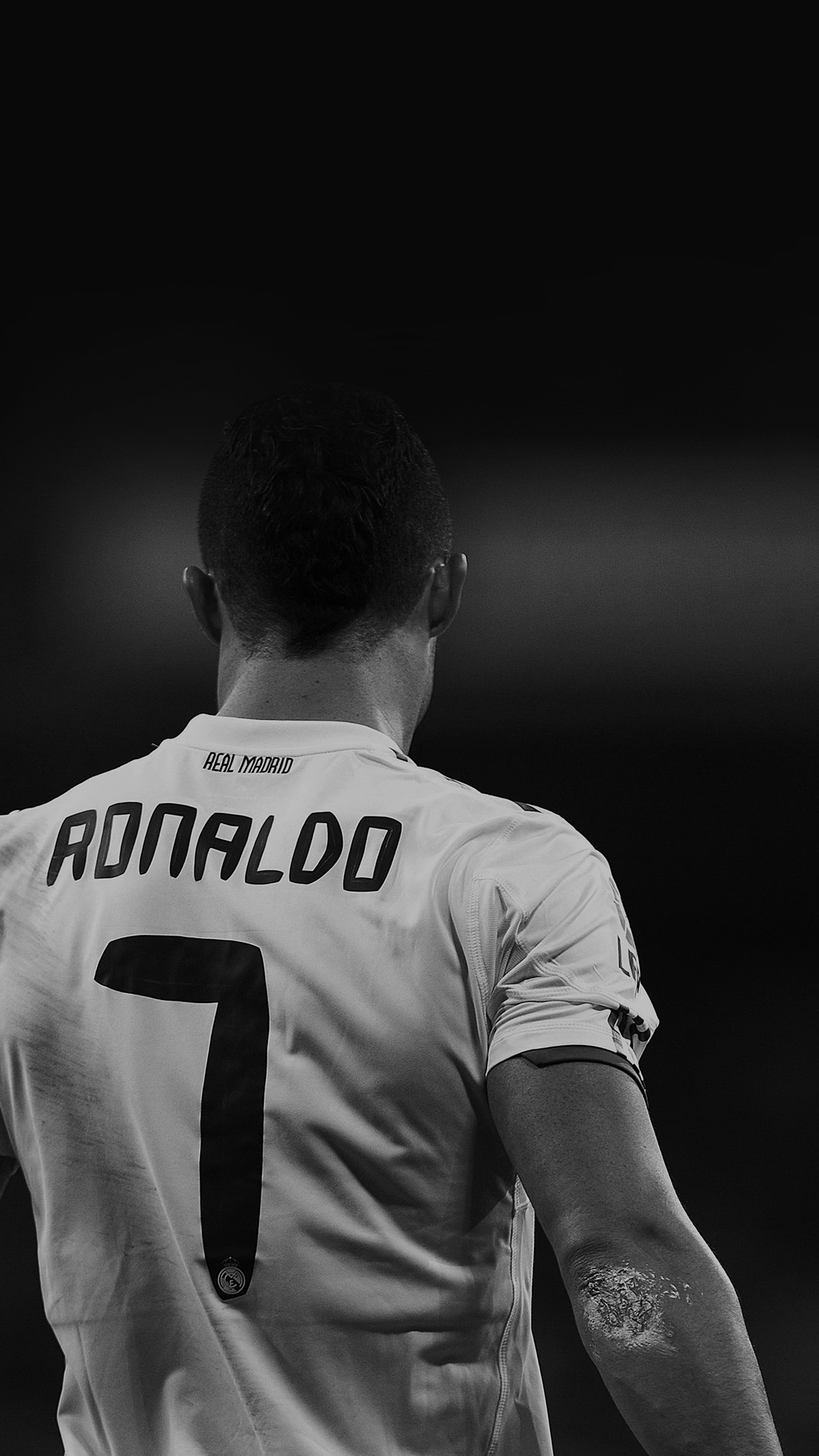 Cristiano Ronaldo Real Madrid Soccer Black And White Star